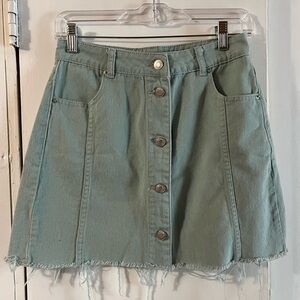 Blue Blush Green A-line Mini Skirt Resort Wear